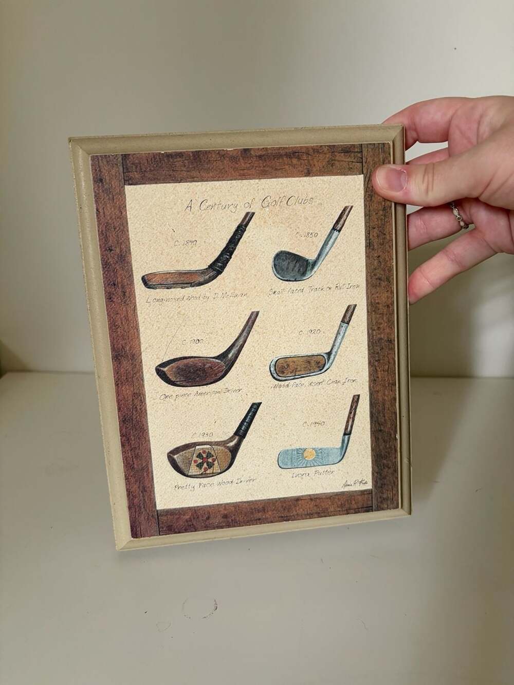 Vintage A Century of Golf Clubs Framed Print Artwork